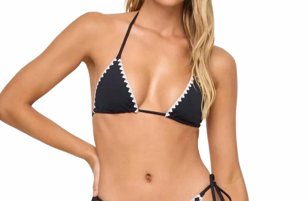 NEW L*SPACE zahra bikini top in black/cream